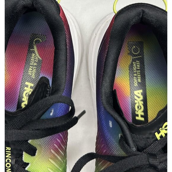 Hoka One One Rincon 3 Shoes Womens Size 8 Rainbow Multicolor Running 1119396BKML - Picture 10 of 15